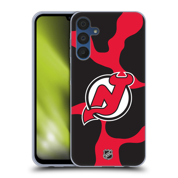NHL New Jersey Devils Cow Pattern Soft Gel Case for Samsung Galaxy A15 & MagSafe