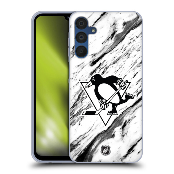 NHL Pittsburgh Penguins Marble Soft Gel Case for Samsung Galaxy A15 & MagSafe