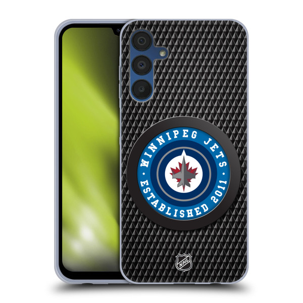 NHL Winnipeg Jets Puck Texture Soft Gel Case for Samsung Galaxy A15 & MagSafe