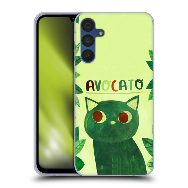 Planet Cat Puns Avocato Soft Gel Case for Samsung Galaxy A15 & MagSafe
