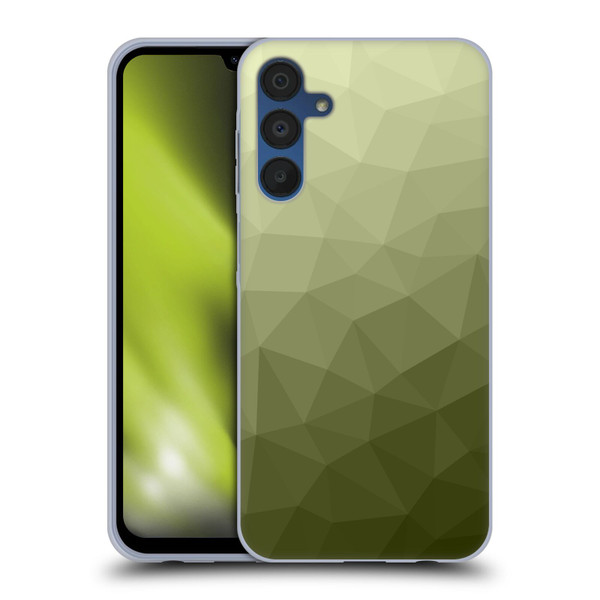 PLdesign Geometric Patterns Army Green Gradient Mesh Soft Gel Case for Samsung Galaxy A15 & MagSafe