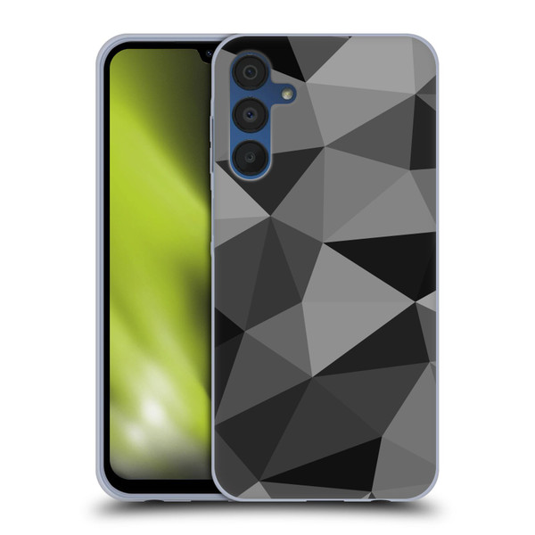 PLdesign Geometric Patterns Dark Gray Mesh Soft Gel Case for Samsung Galaxy A15 & MagSafe