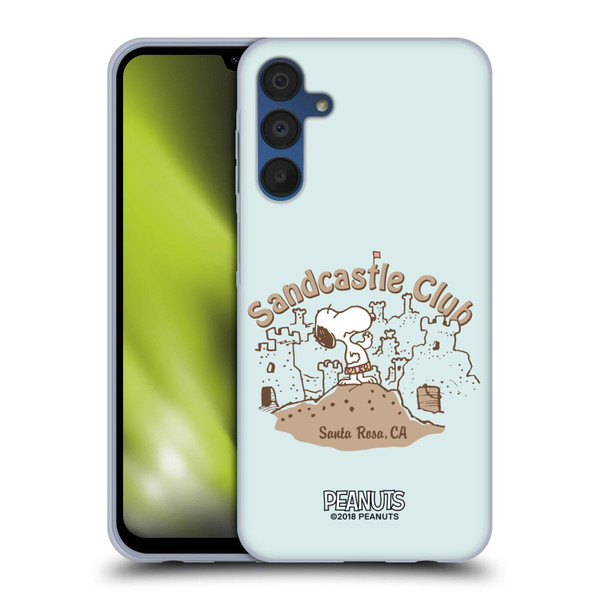 Peanuts Beach Snoopy Sand Castle Soft Gel Case for Samsung Galaxy A15 & MagSafe