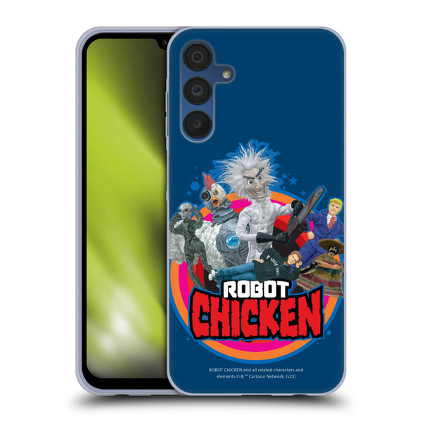 Robot Chicken Graphics Characters Soft Gel Case for Samsung Galaxy A15 & MagSafe