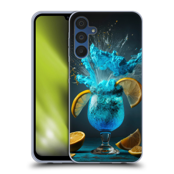 Spacescapes Cocktails Blue Lagoon Explosion Soft Gel Case for Samsung Galaxy A15 & MagSafe