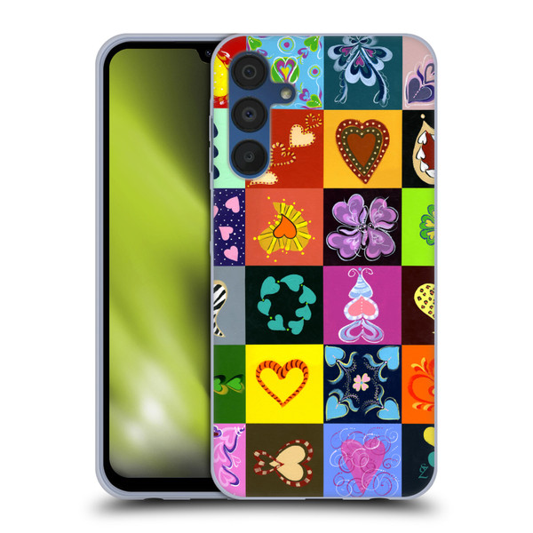 Suzan Lind Colours & Patterns Heart Quilt Soft Gel Case for Samsung Galaxy A15 & MagSafe