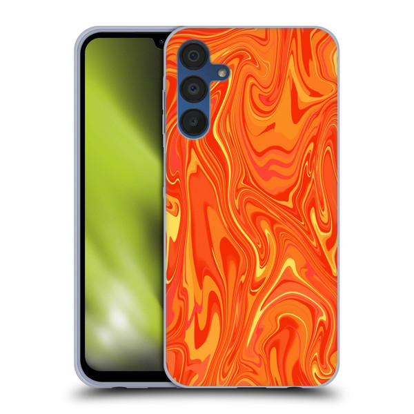 Suzan Lind Marble 2 Orange Soft Gel Case for Samsung Galaxy A15 & MagSafe