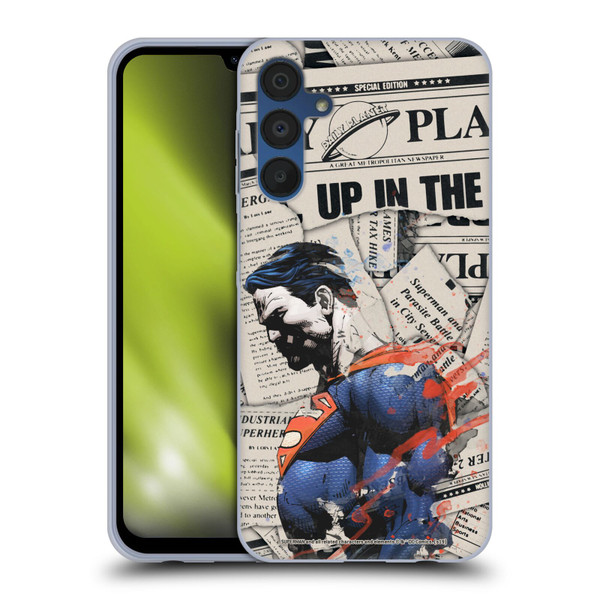 Superman DC Comics 80th Anniversary Newspaper Soft Gel Case for Samsung Galaxy A15 & MagSafe