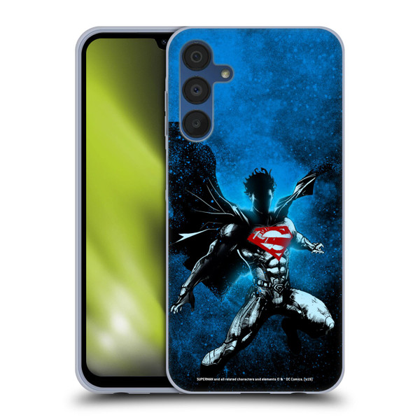 Superman DC Comics 80th Anniversary Splatter Soft Gel Case for Samsung Galaxy A15 & MagSafe