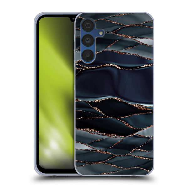 UtArt Dark Night Marble Waves Soft Gel Case for Samsung Galaxy A15 & MagSafe