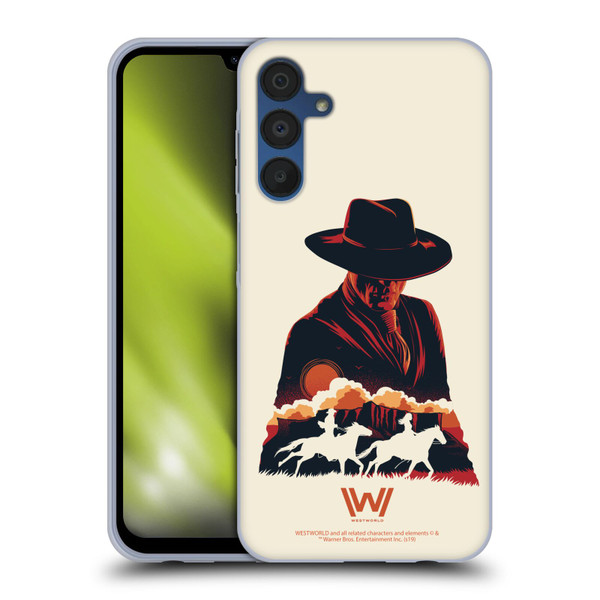 Westworld Graphics Man In Black Soft Gel Case for Samsung Galaxy A15 & MagSafe