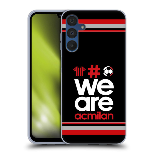 AC Milan Crest Stripes 2 Soft Gel Case for Samsung Galaxy A15 & MagSafe