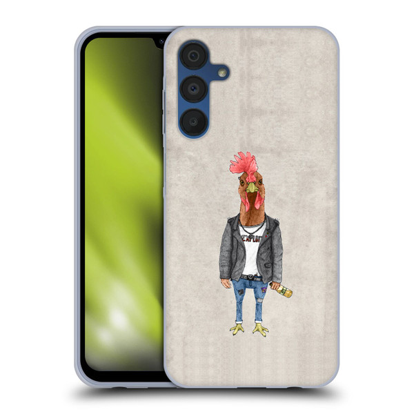 Barruf Animals Punk Rooster Soft Gel Case for Samsung Galaxy A15 & MagSafe