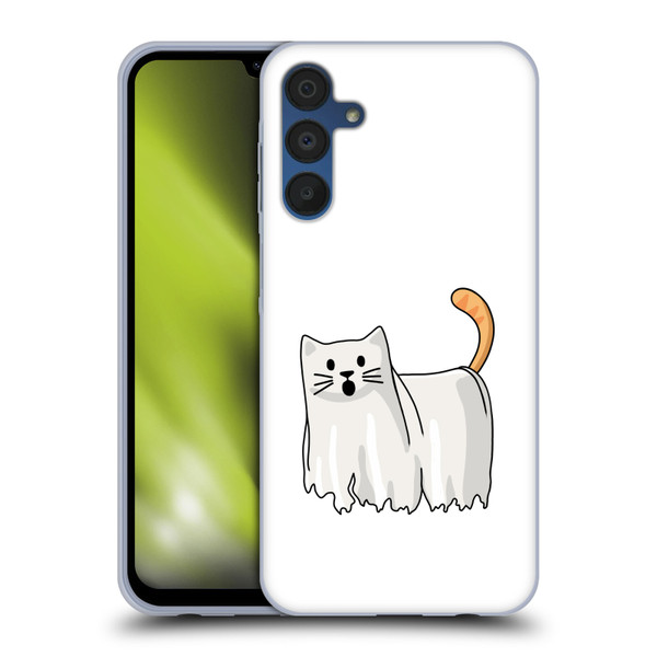 Beth Wilson Doodle Cats 2 Halloween Ghost Soft Gel Case for Samsung Galaxy A15 & MagSafe