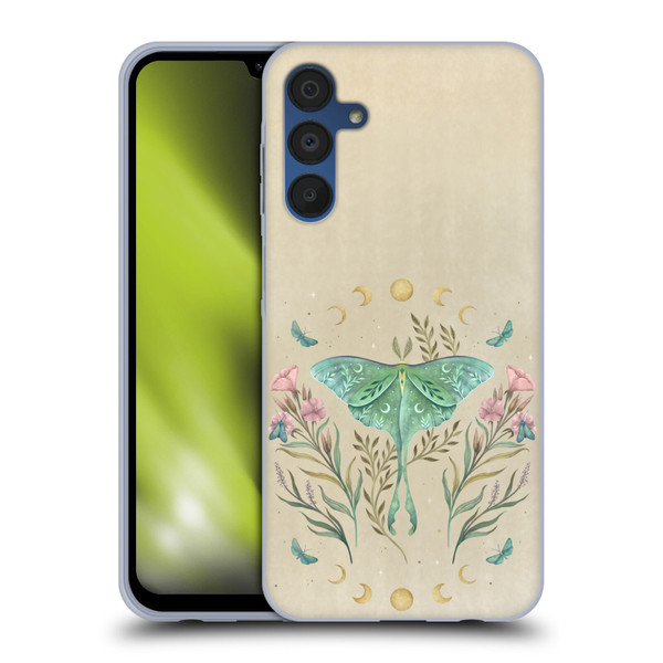Episodic Drawing Illustration Animals Moth, Butterflies, & Flowers Soft Gel Case for Samsung Galaxy A15 & MagSafe