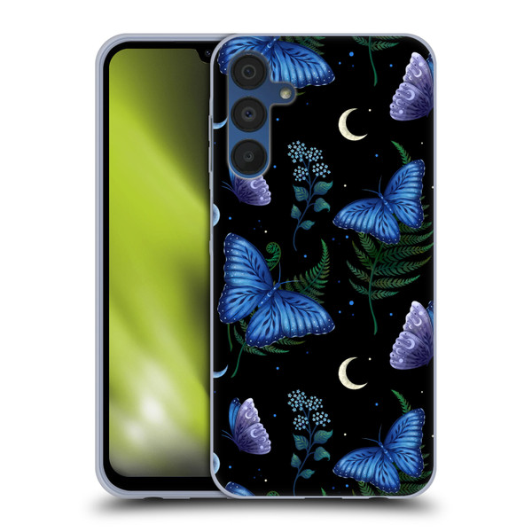 Episodic Drawing Pattern Blue Morpho Butterfly Soft Gel Case for Samsung Galaxy A15 & MagSafe