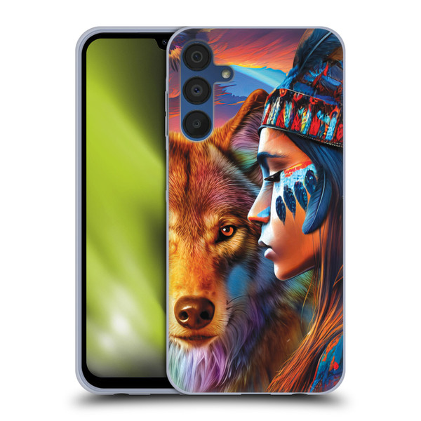 Michael David Ward Animals Wolf Soft Gel Case for Samsung Galaxy A15 & MagSafe