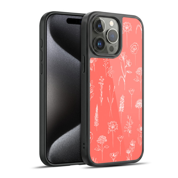 Anis Illustration Flower Pattern 2 Coral Gel Armour Case For Apple iPhone 15 Pro Max