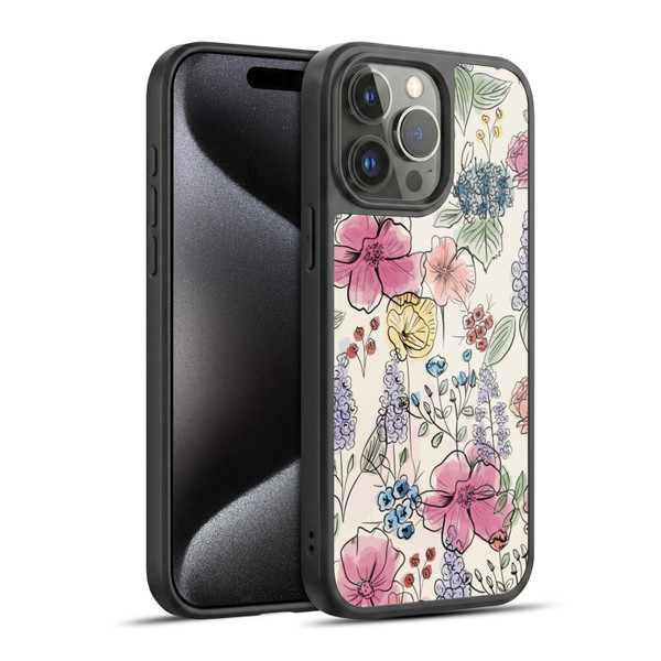 Anis Illustration Floral Pattern Wild Garden Gel Armour Case For Apple iPhone 15 Pro Max