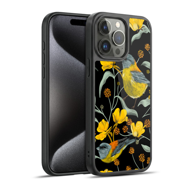 Anis Illustration Graphics Yellow Birds Gel Armour Case For Apple iPhone 15 Pro Max