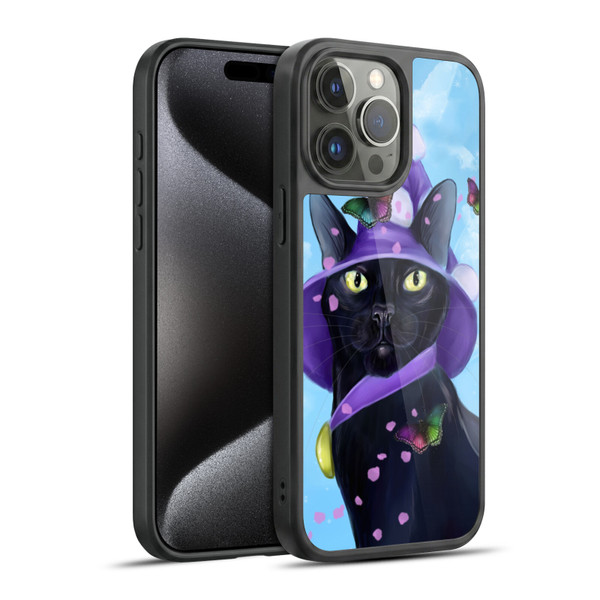 Ash Evans Black Cats Butterfly Sky Gel Armour Case For Apple iPhone 15 Pro Max