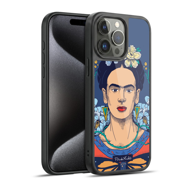 Frida Kahlo Sketch Floral Gel Armour Case For Apple iPhone 15 Pro Max