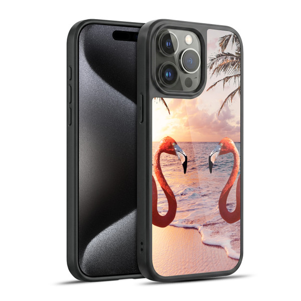 Random Galaxy Mixed Designs Flamingos & Palm Trees Gel Armour Case For Apple iPhone 15 Pro Max