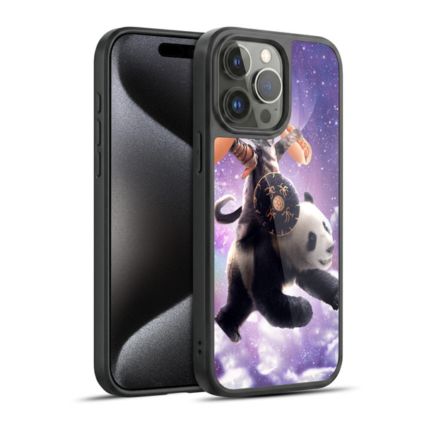 Random Galaxy Mixed Designs Warrior Cat Riding Panda Gel Armour Case For Apple iPhone 15 Pro Max