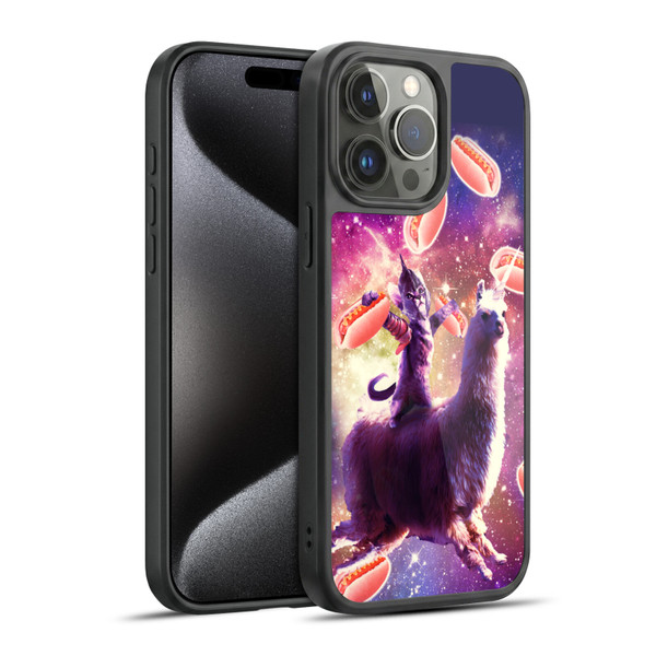 Random Galaxy Space Llama Hotdog Cat Warrior Gel Armour Case For Apple iPhone 15 Pro Max