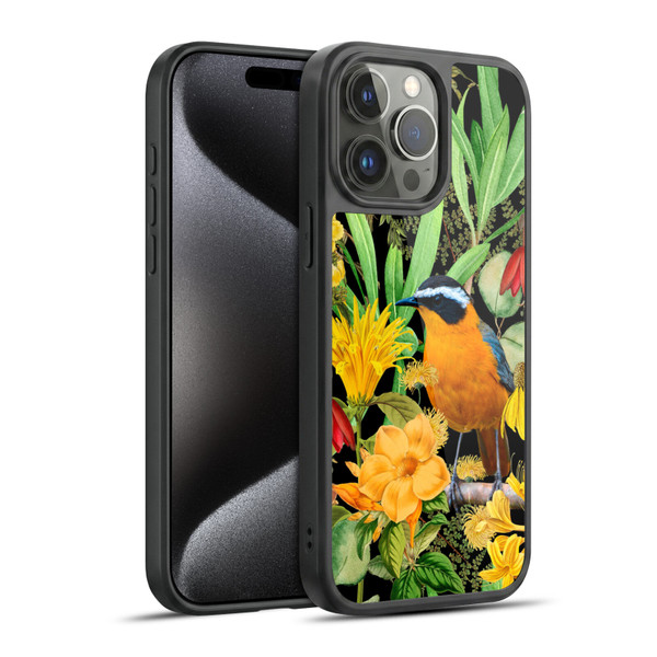 LebensArt Jungle Plants And Animals Orange Bird Elements Gel Armour Case For Apple iPhone 15 Pro Max