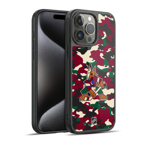 NHL Arizona Coyotes Camouflage Gel Armour Case For Apple iPhone 15 Pro Max