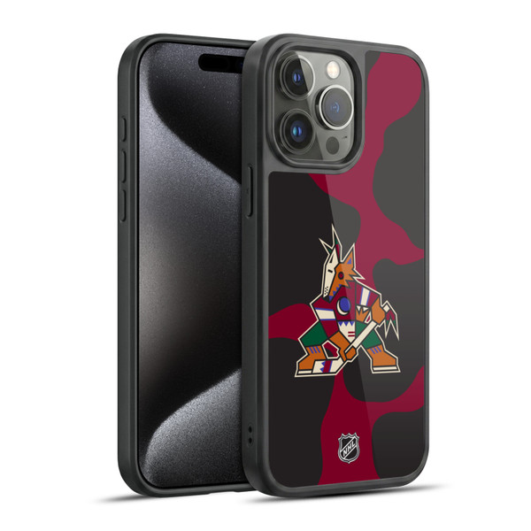 NHL Arizona Coyotes Cow Pattern Gel Armour Case For Apple iPhone 15 Pro Max