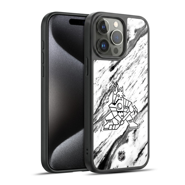 NHL Arizona Coyotes Marble Gel Armour Case For Apple iPhone 15 Pro Max
