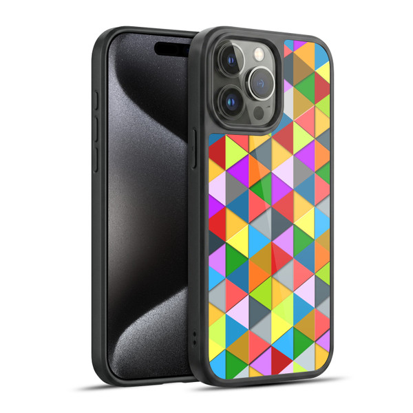 PLdesign Geometric Colourful Triangle Gel Armour Case For Apple iPhone 15 Pro Max