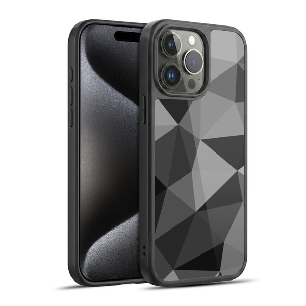 PLdesign Geometric Patterns Dark Gray Mesh Gel Armour Case For Apple iPhone 15 Pro Max