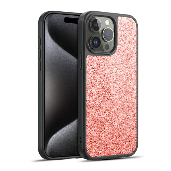 PLdesign Sparkly Coral Light Pink Gel Armour Case For Apple iPhone 15 Pro Max