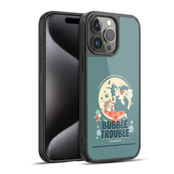 Tom and Jerry Retro Bubble Trouble Gel Armour Case For Apple iPhone 15 Pro Max