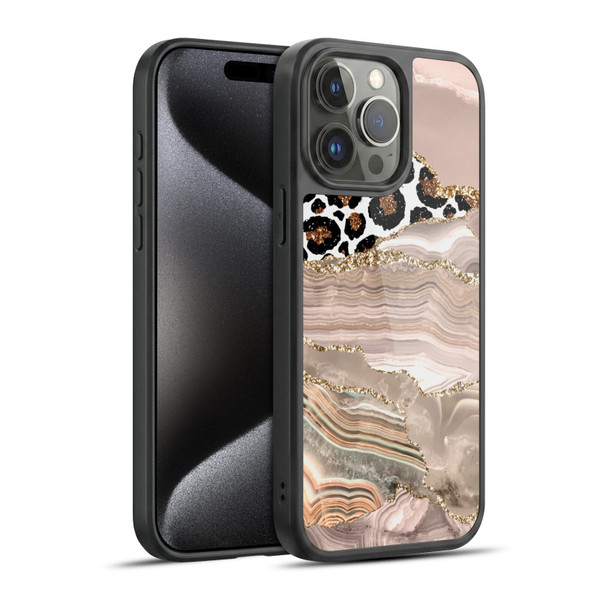 UtArt Wild Cat Marble Cheetah Waves Gel Armour Case For Apple iPhone 15 Pro Max