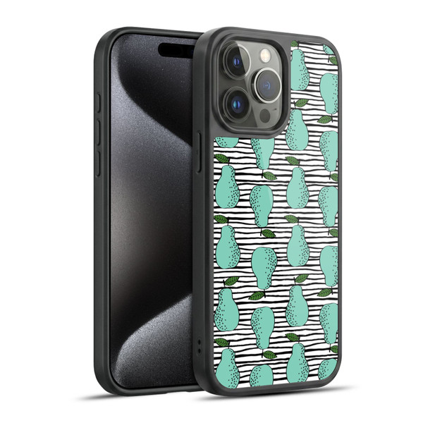 Andrea Lauren Design Food Pattern Pear Gel Armour Case For Apple iPhone 15 Pro Max
