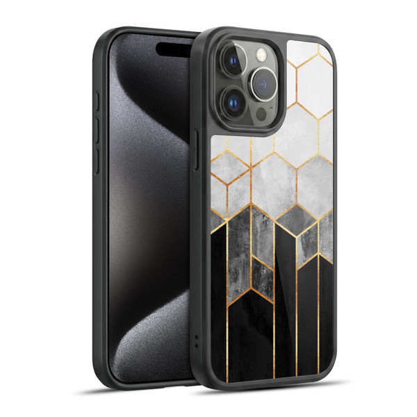 Elisabeth Fredriksson Sparkles Charcoal Hexagons Gel Armour Case For Apple iPhone 15 Pro Max