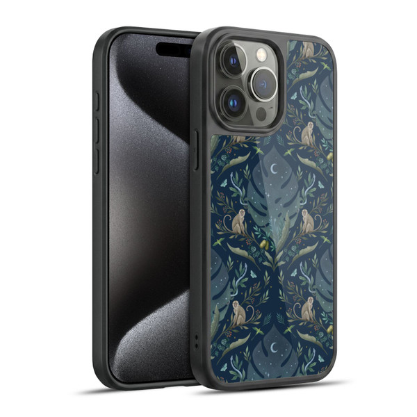 Episodic Drawing Art Monkey Tropical Light Pattern Gel Armour Case For Apple iPhone 15 Pro Max