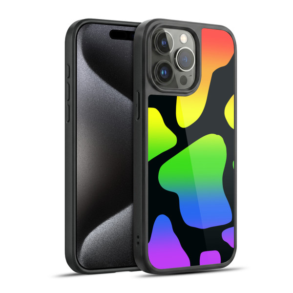 Grace Illustration Cow Prints Rainbow Gel Armour Case For Apple iPhone 15 Pro Max