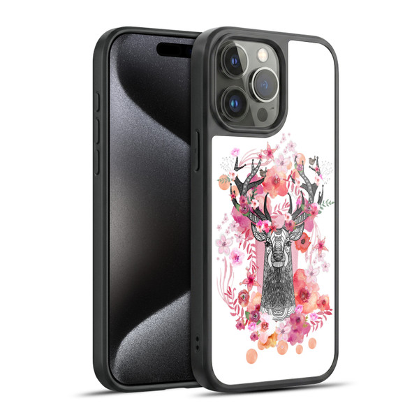 Monika Strigel Animals And Flowers Stag Aztec Gel Armour Case For Apple iPhone 15 Pro Max