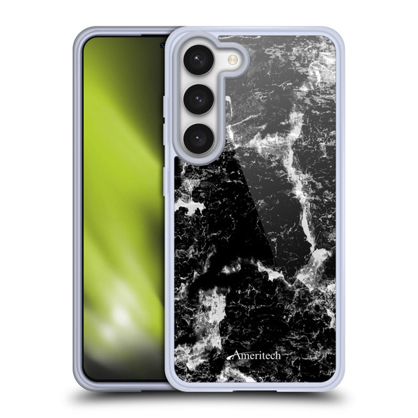 Ameritech Graphics Black Marble Soft Gel Case for Samsung Galaxy S23 5G & MagSafe