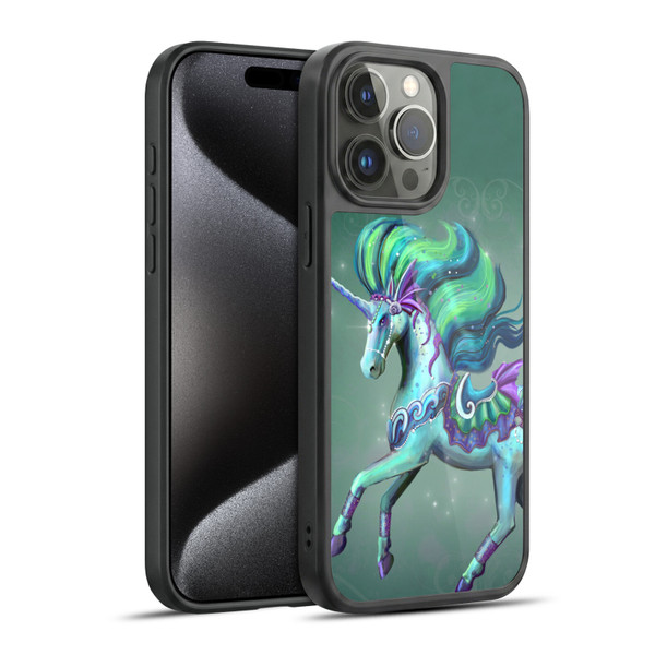 Rose Khan Unicorns Sea Green Gel Armour Case For Apple iPhone 15 Pro Max