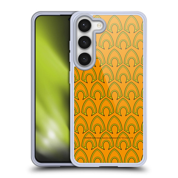 Aquaman DC Comics Logo Pattern Soft Gel Case for Samsung Galaxy S23 5G & MagSafe