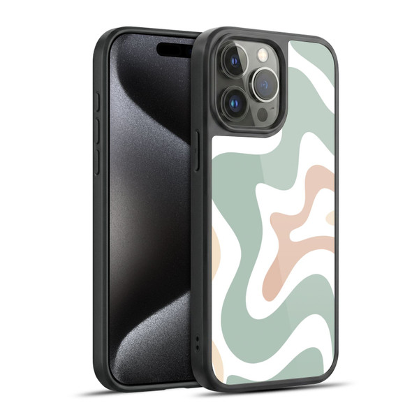 Kierkegaard Design Studio Retro Abstract Patterns Celadon Sage Swirl Gel Armour Case For Apple iPhone 15 Pro Max