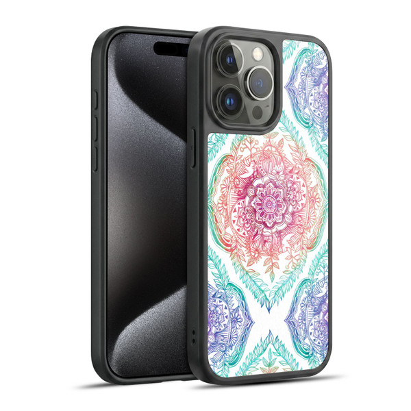 Micklyn Le Feuvre Floral Patterns Indian Ink Rainbow Version Gel Armour Case For Apple iPhone 15 Pro Max