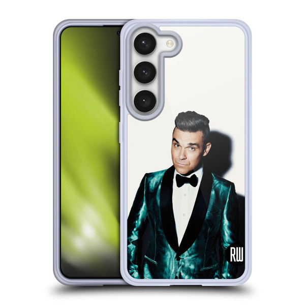 Robbie Williams Calendar White Background Soft Gel Case for Samsung Galaxy S23 5G & MagSafe