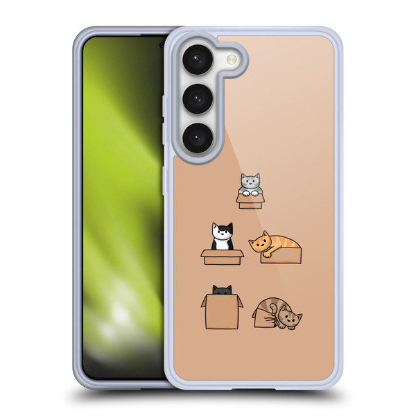 Beth Wilson Doodle Cats 2 Boxes Soft Gel Case for Samsung Galaxy S23 5G & MagSafe